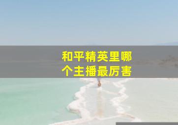 和平精英里哪个主播最厉害