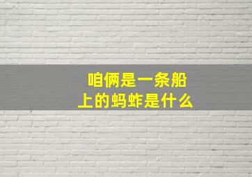 咱俩是一条船上的蚂蚱是什么