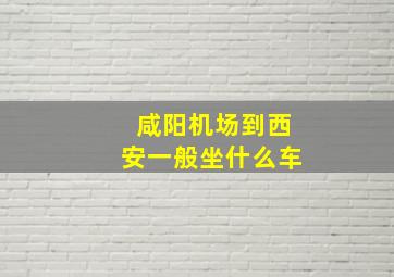 咸阳机场到西安一般坐什么车