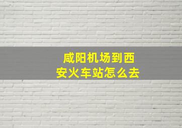 咸阳机场到西安火车站怎么去