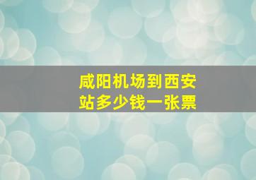 咸阳机场到西安站多少钱一张票