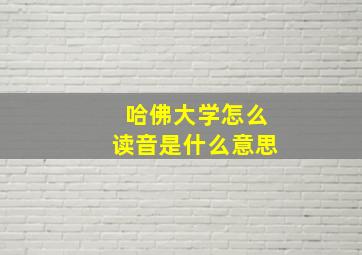 哈佛大学怎么读音是什么意思