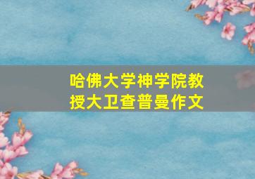 哈佛大学神学院教授大卫查普曼作文