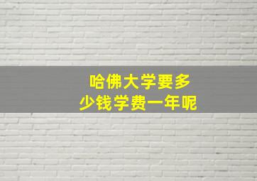 哈佛大学要多少钱学费一年呢