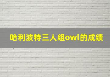 哈利波特三人组owl的成绩