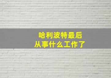 哈利波特最后从事什么工作了