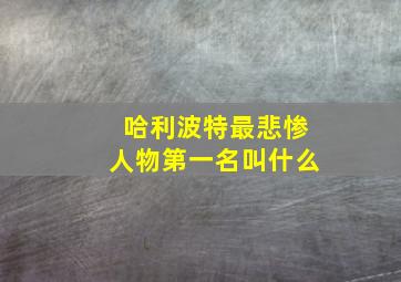 哈利波特最悲惨人物第一名叫什么