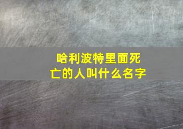 哈利波特里面死亡的人叫什么名字