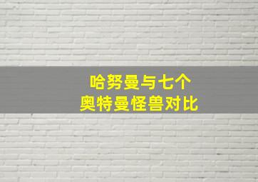 哈努曼与七个奥特曼怪兽对比