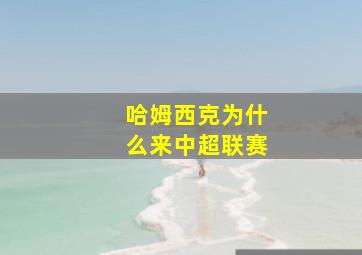 哈姆西克为什么来中超联赛