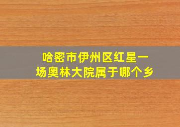 哈密市伊州区红星一场奥林大院属于哪个乡