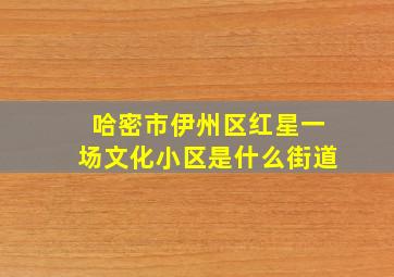 哈密市伊州区红星一场文化小区是什么街道