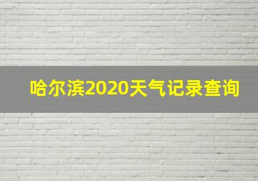 哈尔滨2020天气记录查询