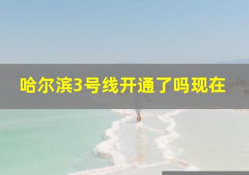 哈尔滨3号线开通了吗现在