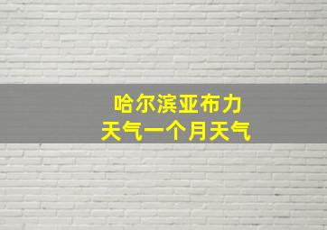 哈尔滨亚布力天气一个月天气