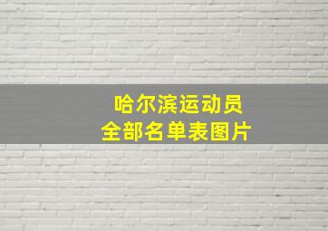 哈尔滨运动员全部名单表图片