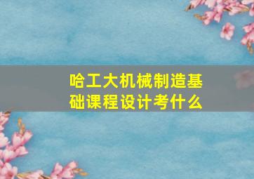 哈工大机械制造基础课程设计考什么