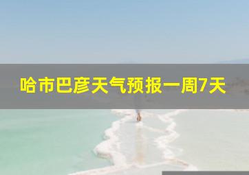 哈市巴彦天气预报一周7天