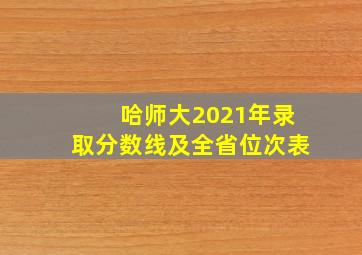 哈师大2021年录取分数线及全省位次表