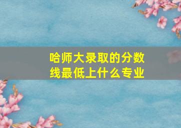 哈师大录取的分数线最低上什么专业