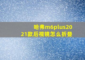 哈弗m6plus2021款后视镜怎么折叠