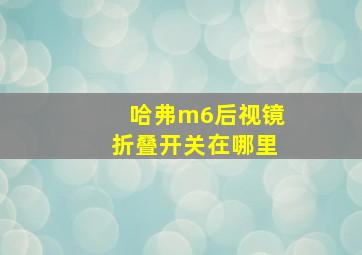 哈弗m6后视镜折叠开关在哪里