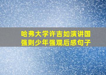 哈弗大学许吉如演讲国强则少年强观后感句子