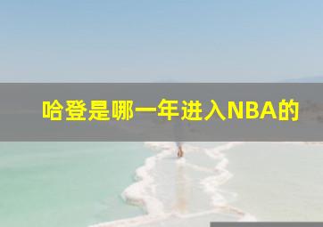 哈登是哪一年进入NBA的