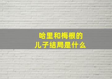 哈里和梅根的儿子结局是什么