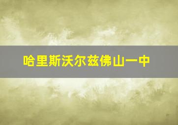 哈里斯沃尔兹佛山一中