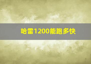 哈雷1200能跑多快