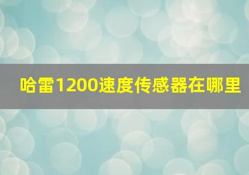 哈雷1200速度传感器在哪里