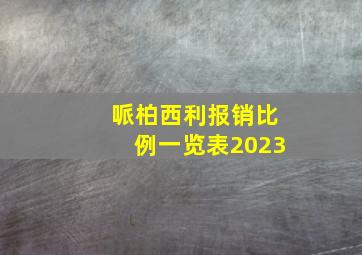 哌柏西利报销比例一览表2023