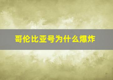 哥伦比亚号为什么爆炸