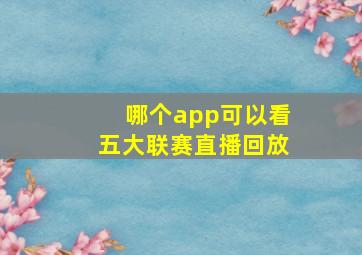 哪个app可以看五大联赛直播回放