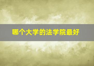 哪个大学的法学院最好