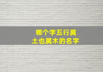 哪个字五行属土也属木的名字