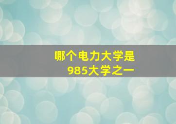 哪个电力大学是985大学之一