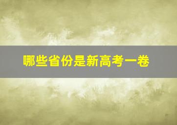 哪些省份是新高考一卷