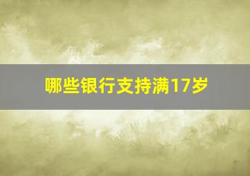 哪些银行支持满17岁