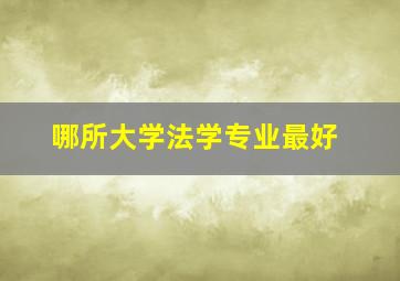 哪所大学法学专业最好