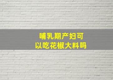 哺乳期产妇可以吃花椒大料吗