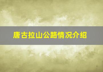 唐古拉山公路情况介绍