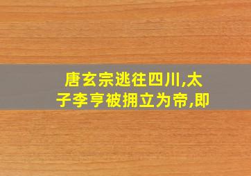 唐玄宗逃往四川,太子李亨被拥立为帝,即