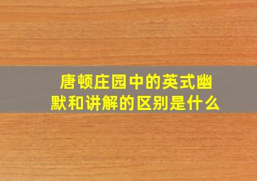 唐顿庄园中的英式幽默和讲解的区别是什么