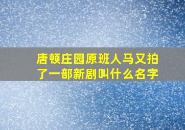 唐顿庄园原班人马又拍了一部新剧叫什么名字