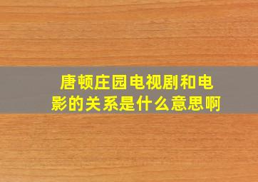 唐顿庄园电视剧和电影的关系是什么意思啊