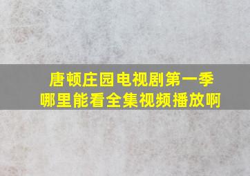 唐顿庄园电视剧第一季哪里能看全集视频播放啊