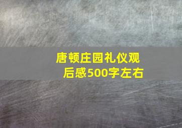 唐顿庄园礼仪观后感500字左右