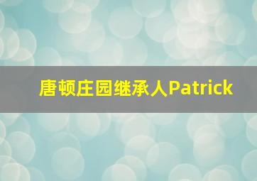 唐顿庄园继承人Patrick